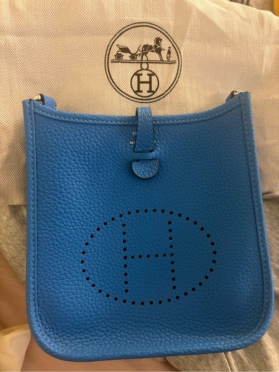 Hermes Handbags - Hermes Evelyne Crossbody Bag in Blue